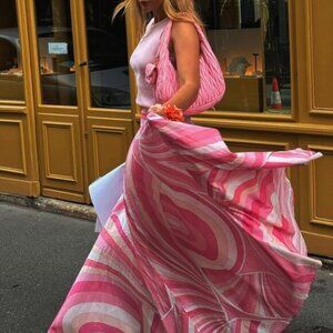 Pucci Iride-Print Cotton Muslin Maxi Skirt